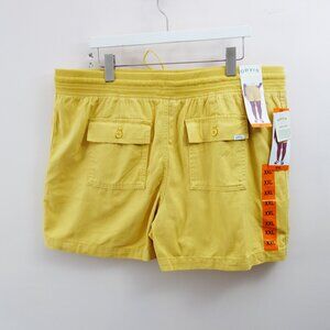 Orvis Womens Yellow Shorts Casual Drawstring Pull On Cotton Shorts (XXL) NWT!